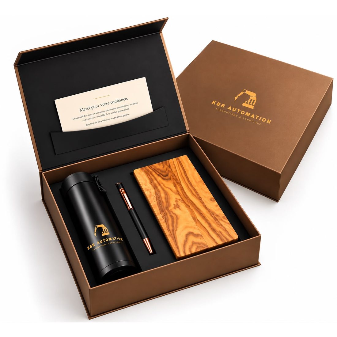Coffret cadeau KBR Automation réalisé par Numida